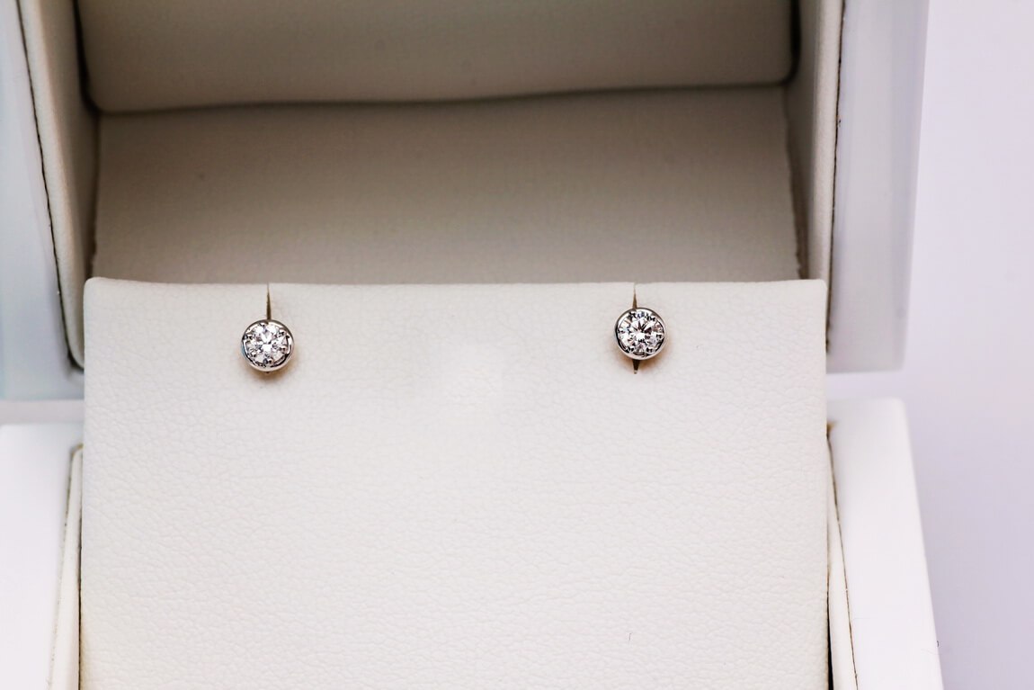 Złote kolczyki KXD5433 - Diament